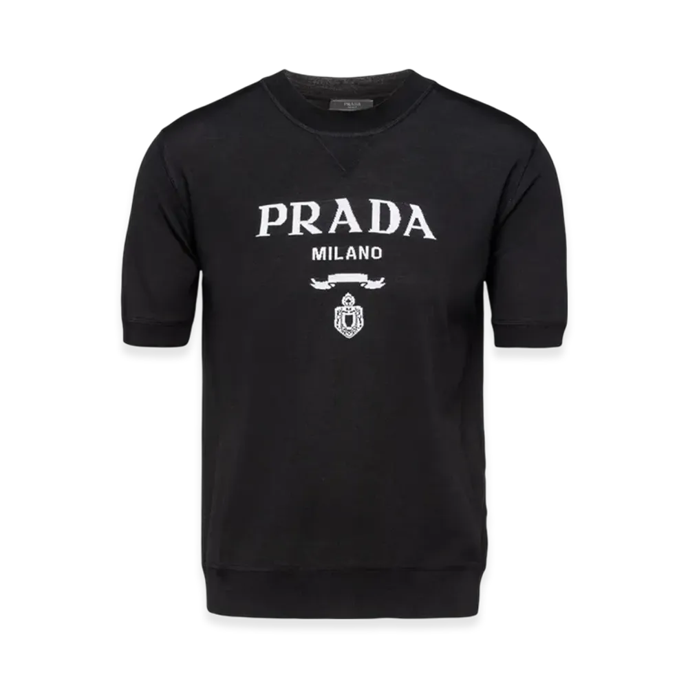 PRADA Superfine Wool Crewneck Sweater "Black"