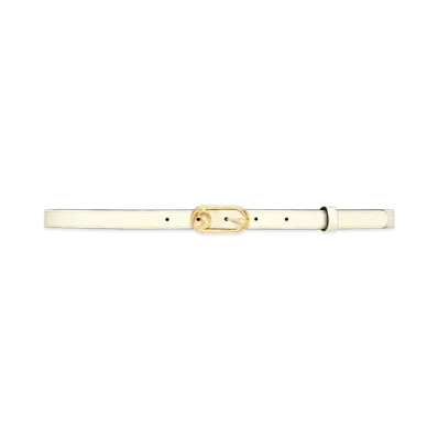 GUCCI Thin Belt with Round Interlocking G "White"