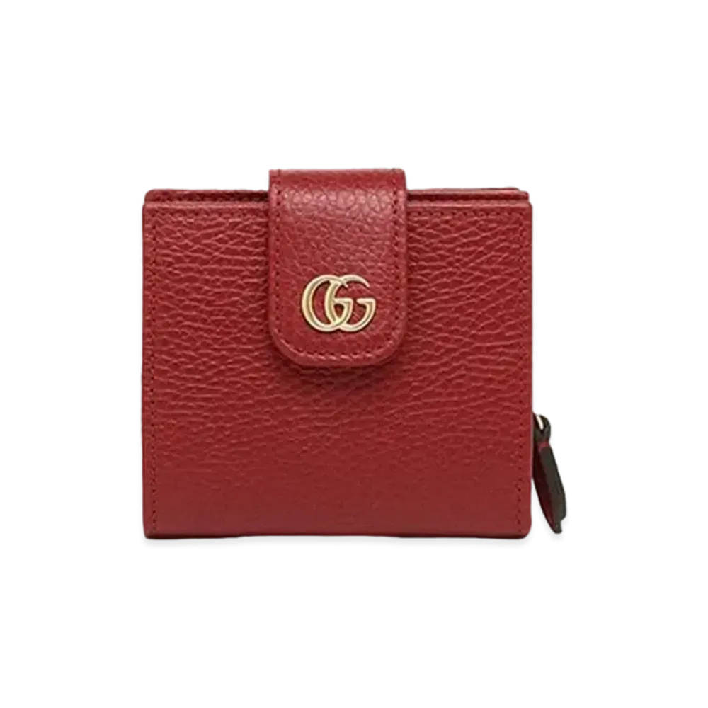 GUCCI Petit Marmont Mini Wallet "Hibiscus Red"