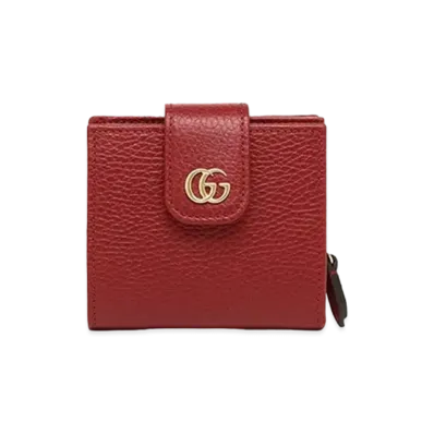 GUCCI Petit Marmont Mini Wallet "Hibiscus Red"