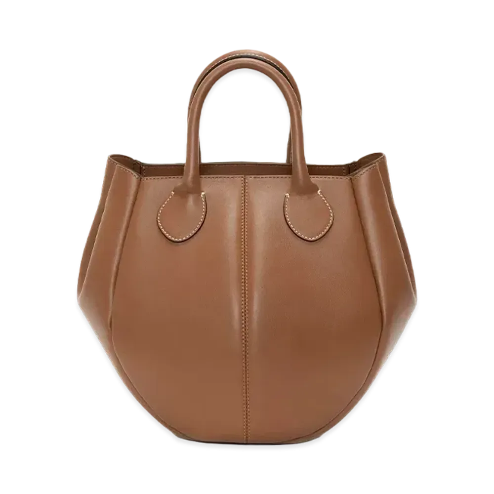 JW ANDERSON Small Punch Tote Leather Shoulder Bag "Brown"
