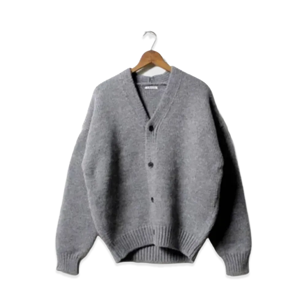 AURALEE Super Milled Knit Big Cardigan "Gray"