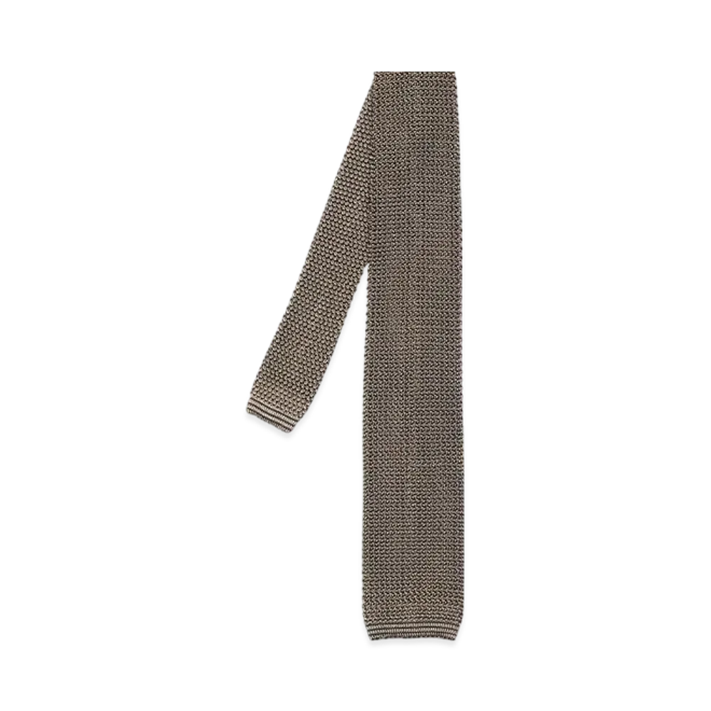 Paul Smith Square End Knit Tie "Beige"