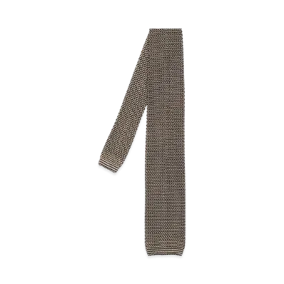 Paul Smith Square End Knit Tie "Beige"