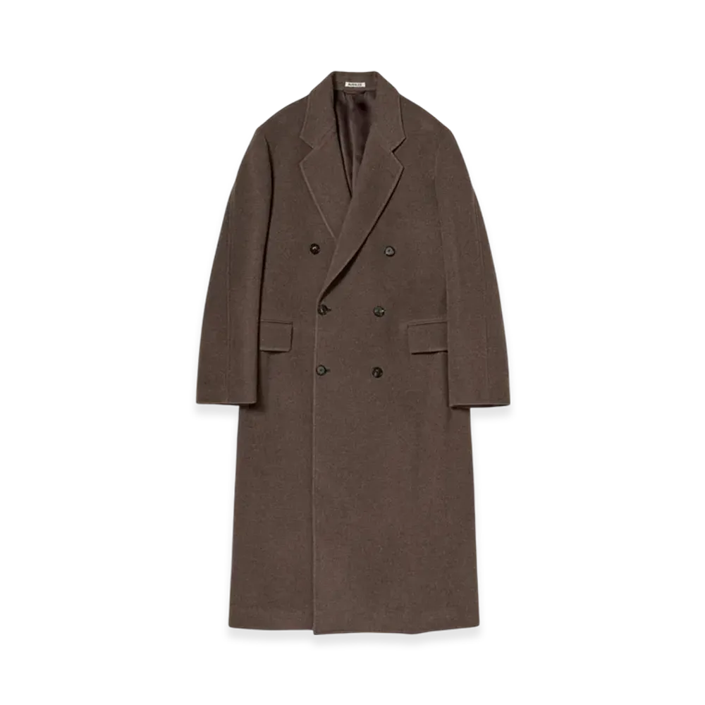 AURALEE Super Fine Wool Mosser Chesterfield Coat "Top Brown"