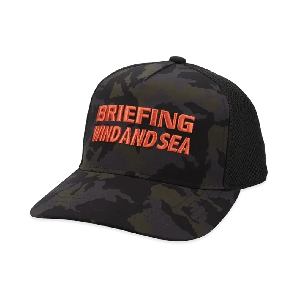 WIND AND SEA x BRIEFING GOLF Camo Mesh Cap "Orange"