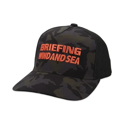 WIND AND SEA x BRIEFING GOLF Camo Mesh Cap "Orange"