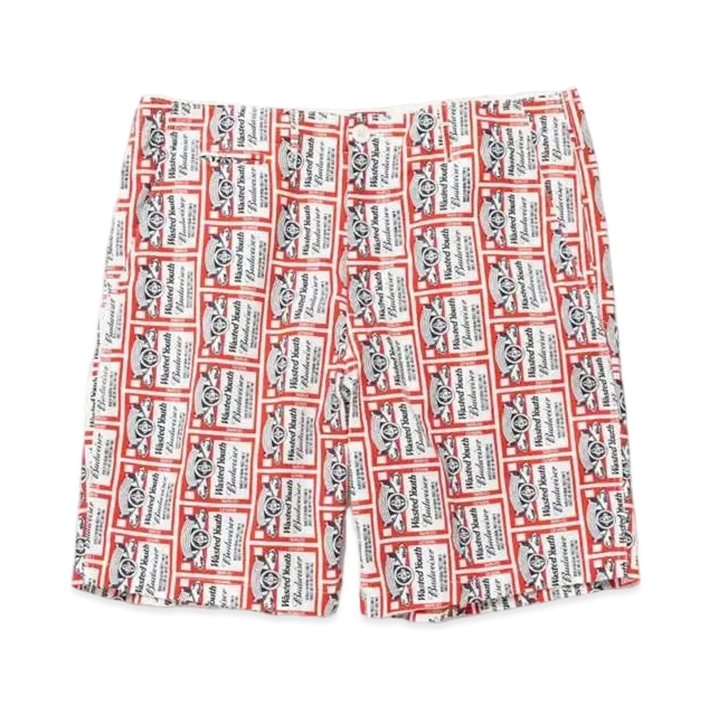 Wasted Youth x Budweiser WYxBW PATTERN PRINT SHORTS "White" / VERDY
