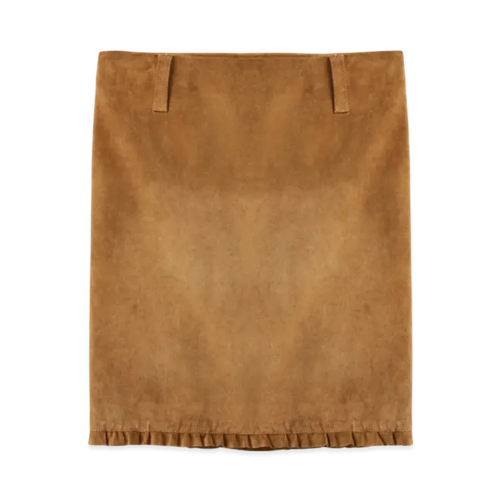 MIU MIU Suede Skirt "Dove Grey"