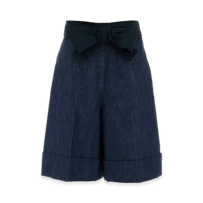 Valentino Women's Denim Bermuda Shorts "Blue"