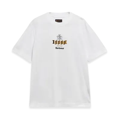 Barbour x BARACUTA Vinyl Logo T-shirt (Oversized Fit) "White"