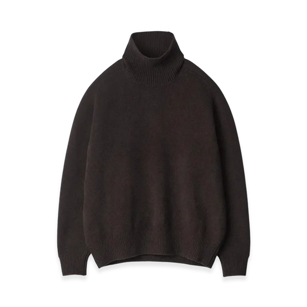 ssstein Extra Fine Wool Warm Knit Turtle Neck LS "Dark Brown"