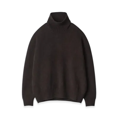 ssstein Extra Fine Wool Warm Knit Turtle Neck LS "Dark Brown"