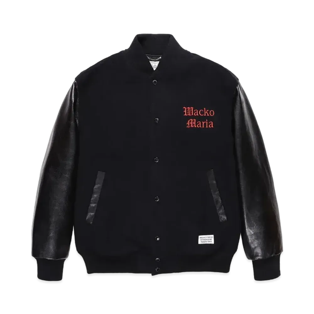 WACKO MARIA VARSITY JACKET "Black/Black"