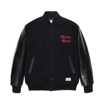 WACKO MARIA VARSITY JACKET "Black/Black"