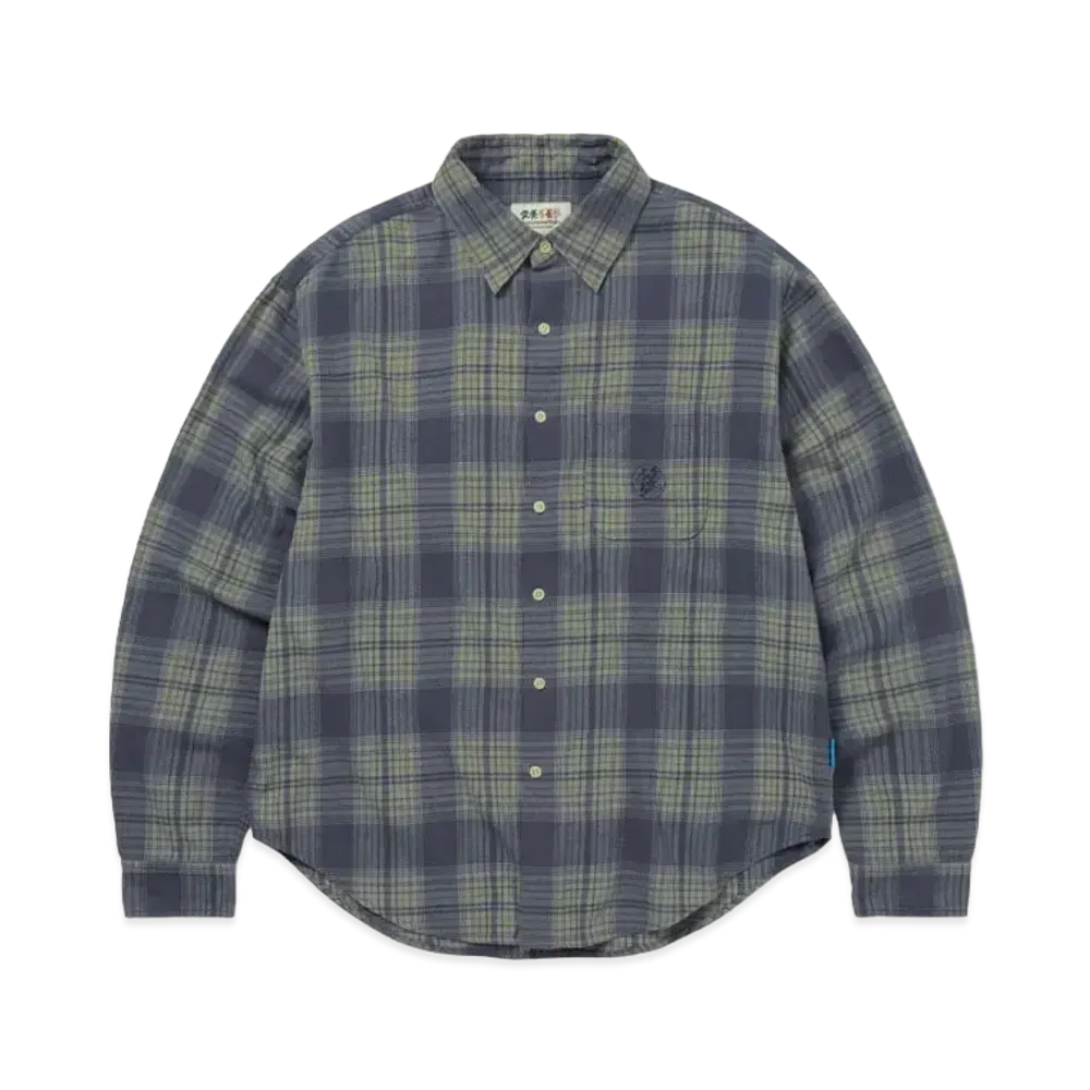 thisisneverthat x Grateful Dead Lightning Bear Plaid Shirt "Blue"