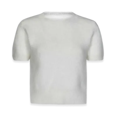 Maison Margiela Women's Short Sleeve Cropped Knit "White"