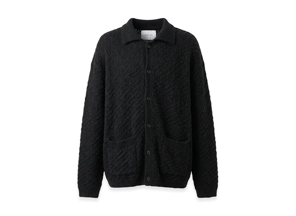 YOKE Silk Mohair Buttoned Cargigan "Black"