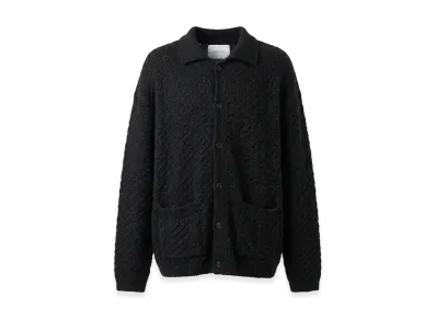YOKE Silk Mohair Buttoned Cargigan "Black"