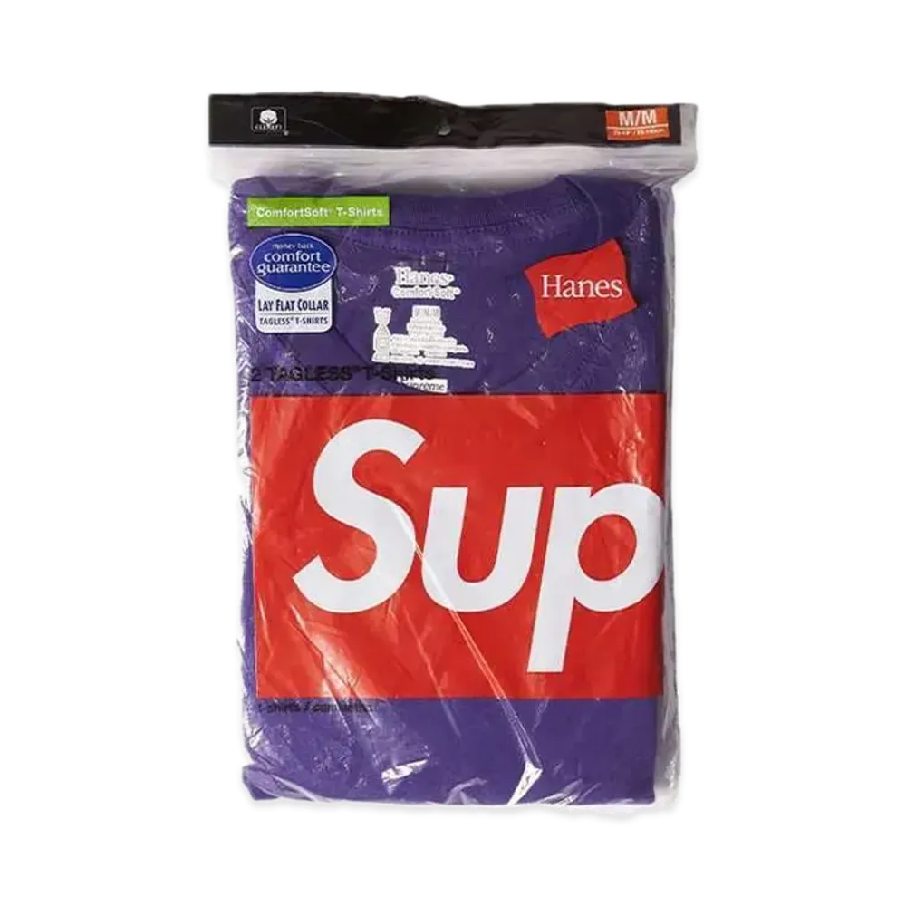 Supreme x Hanes Tagless Tees (2 Pack) 21SS "Purple" (21SS)