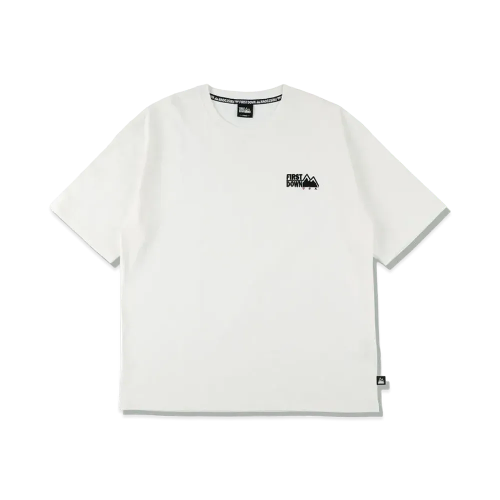FIRST DOWN S/S EMBROIDERY TEE "White"