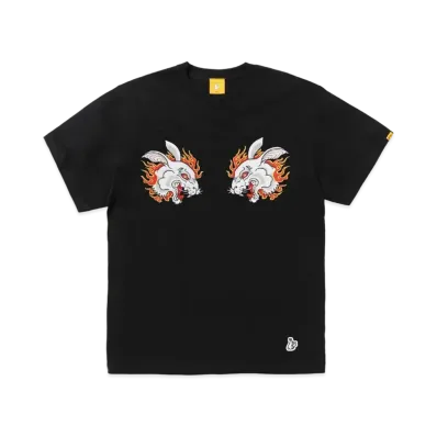 FR2 Rabbits Face Embroidery T-shirt "Black"