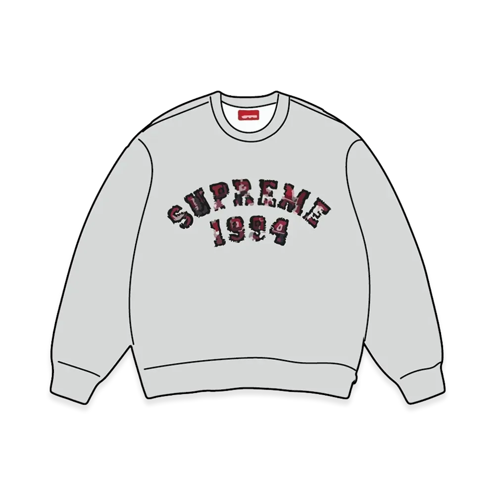 Supreme Plaid Arc Crewneck "Heather Grey"