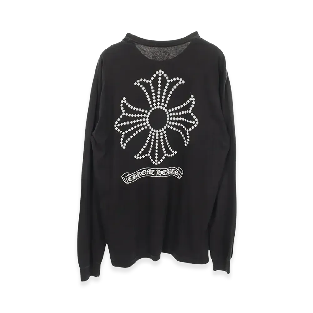 Chrome Hearts CH Plus Scroll Label Back Print L/S T-Shirt "Black"