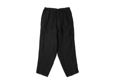COMOLI Linen Satin Drawstring Pants "Black"