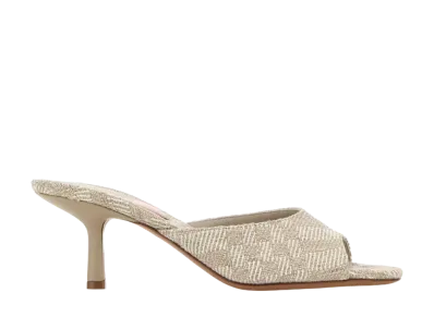 Burberry Women's Embroidered Fabric Mules "Beige"