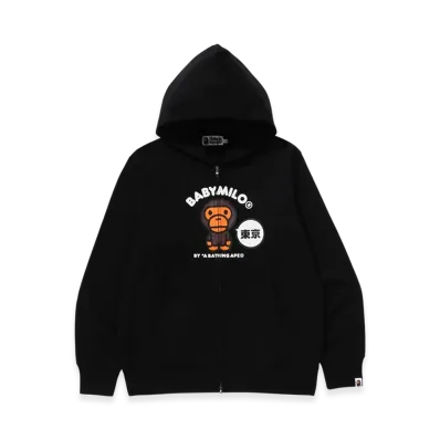 A BATHING APE Baby Milo Zip Hoodie "Black"