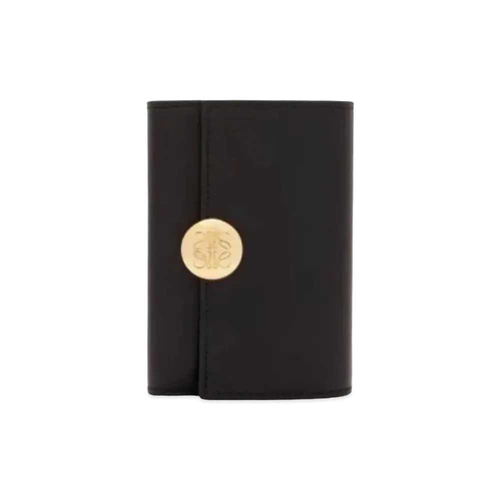 LOEWE Puble Birthical Wallet Small Shinina Pakaf "Black"