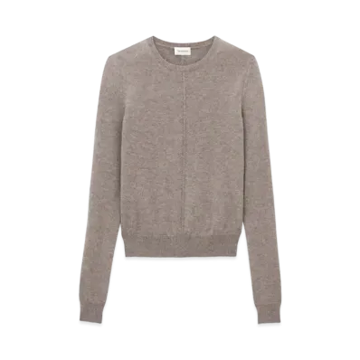 Saint Laurent Women's Openwork Sweater in Cashmere "Taupe"