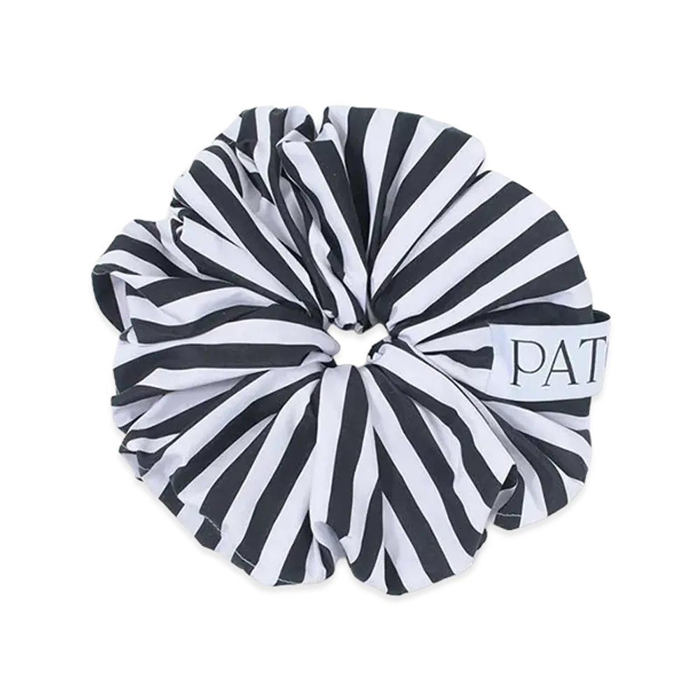 PATOU Women's Scrunchie Large "Black Stripe"