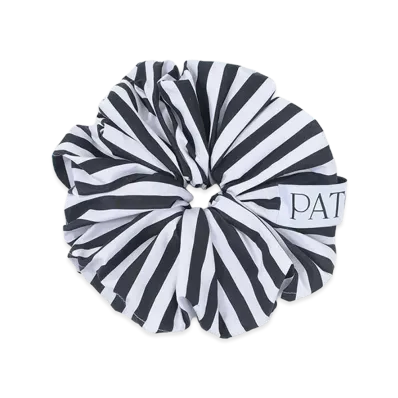 PATOU Women's Scrunchie Large "Black Stripe"