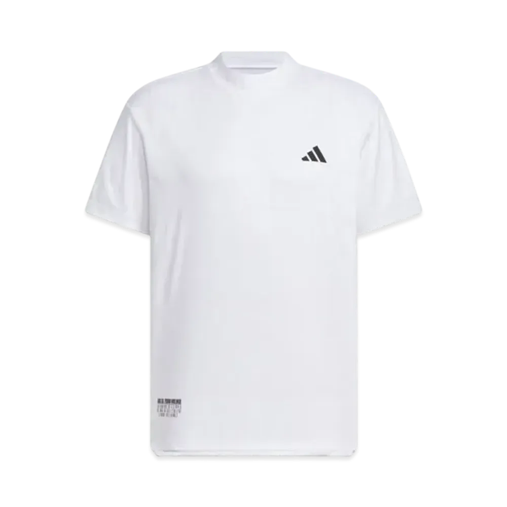 adidas BOS Logo Pattern Deboss Mockneck Short Sleeve Shirt "White"