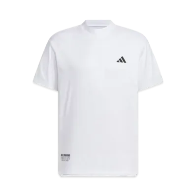 adidas BOS Logo Pattern Deboss Mockneck Short Sleeve Shirt "White"