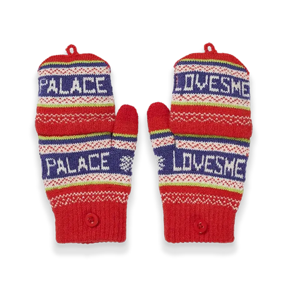 PALACE Loves Me Knitted Gloves "Red"