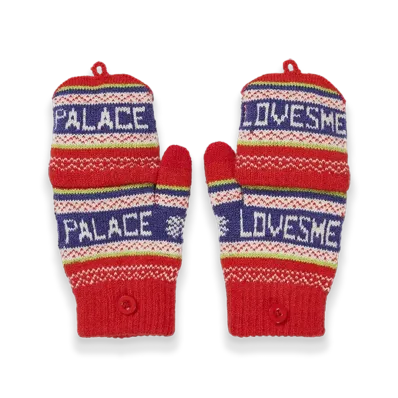 PALACE Loves Me Knitted Gloves "Red"