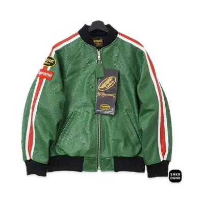 Supreme x Vanson Leathers Perforated Bomber Jacket "Green"