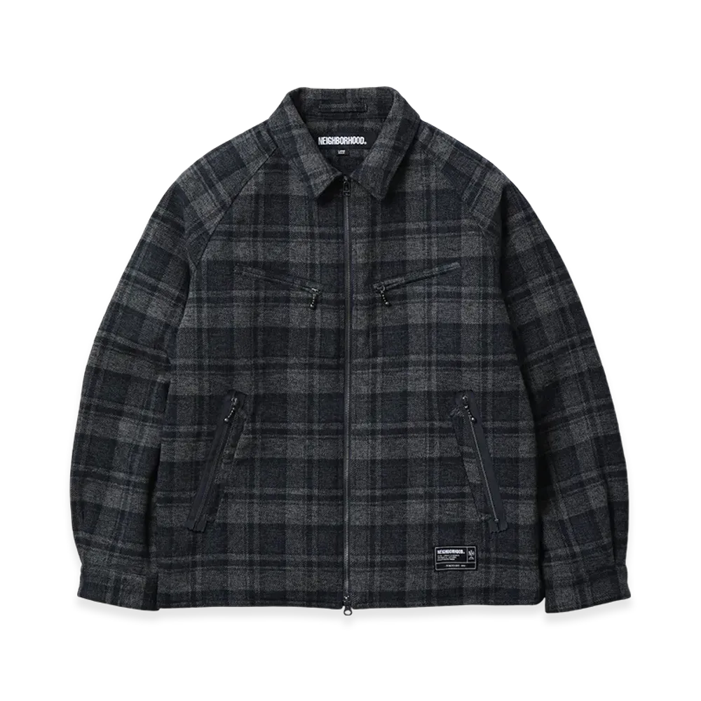 NEIGHBORHOOD Check Zip Jacket "Black"