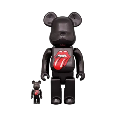Bearbrick The Rolling Stones Lips & Tongue BLACK CHROME Ver.100% & 400%