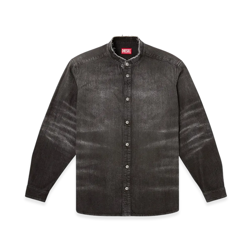 Diesel D-Simply-Fsh Shirt in distressed honeycomb denim "Grey"