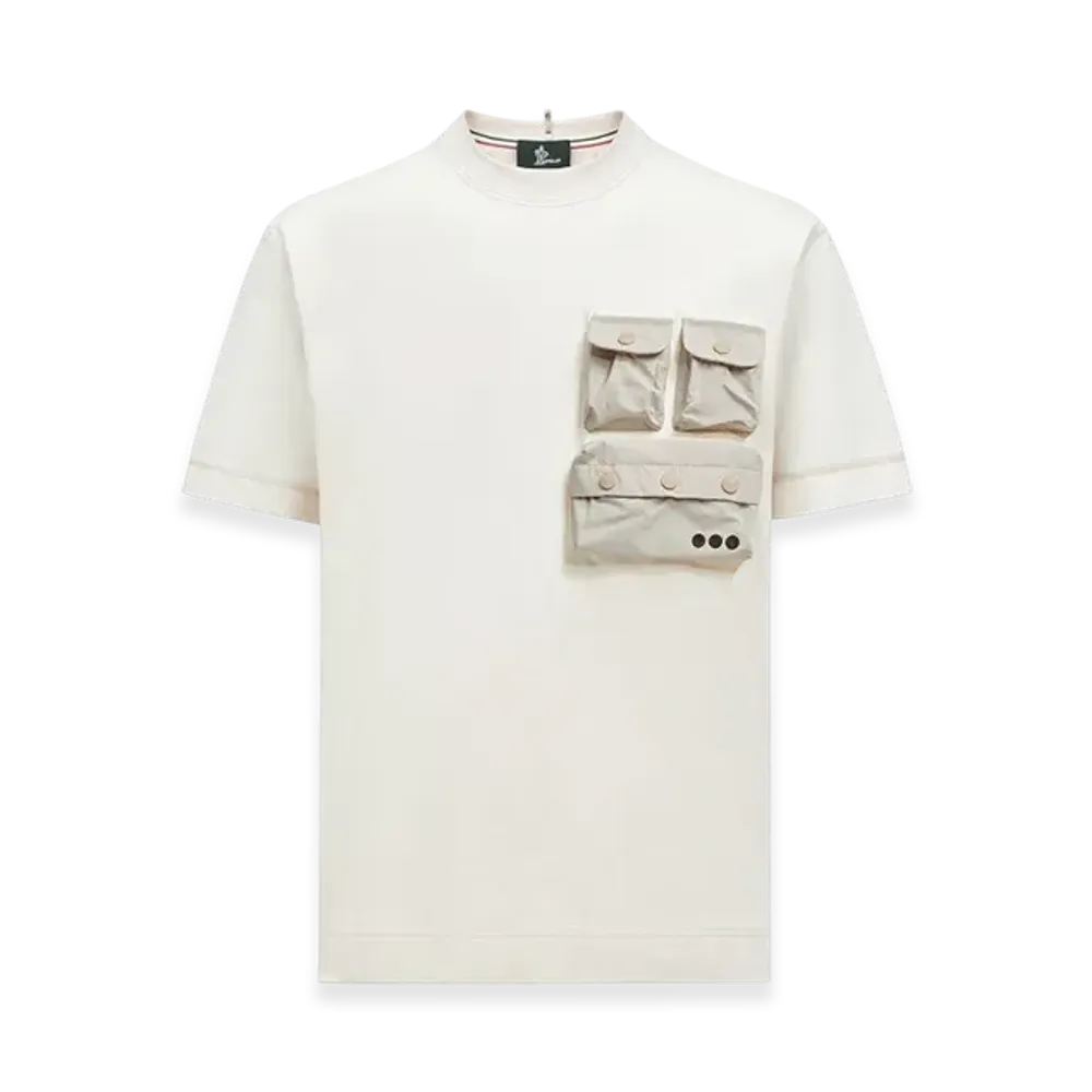 MONCLER Cotton T-shirt with Pockets "White Ivory"