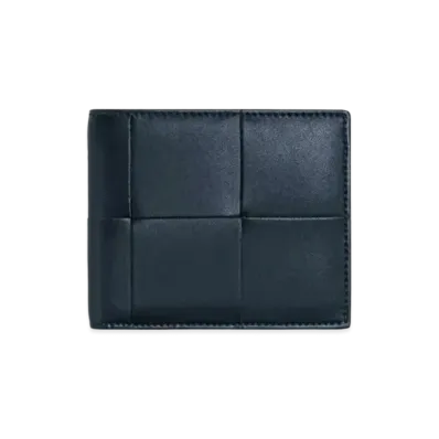 Bottega Veneta Casette Maxi Intrecciato Calfskin Bi-fold Wallet "Space"