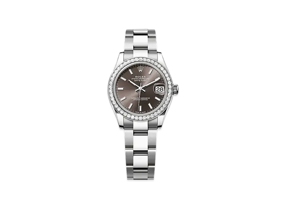 ROLEX Datejust 31 Oystersteel & White Gold Diamonds "Brown"