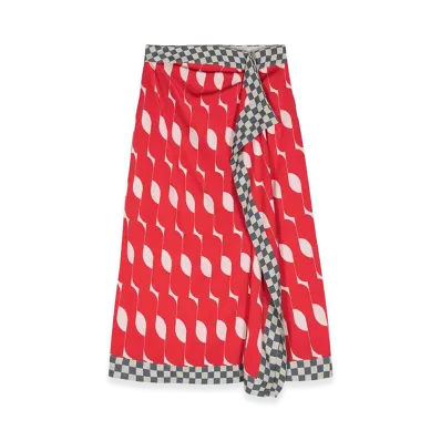 DRIES VAN NOTEN Women's Midi Skirt "Red"
