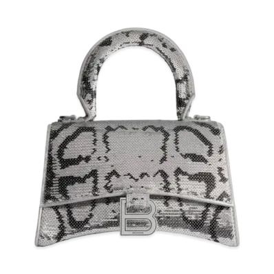BALENCIAGA Hourglass XS Chain Handbag "Silver"