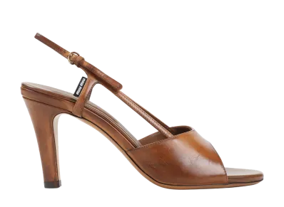 MIU MIU Women's Calf Leather Sandals "Brown"