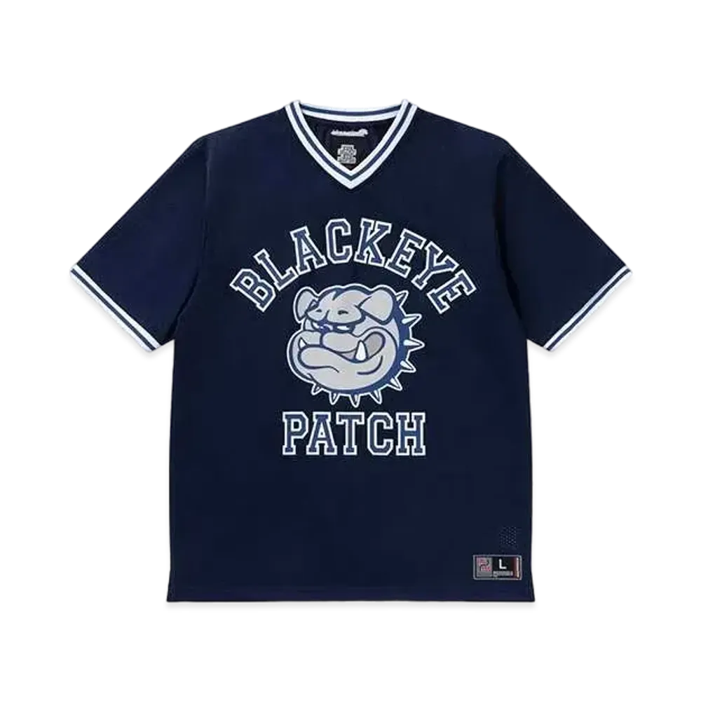 BlackEyePatch Bulldog V Neck Game Shirt "Navy"